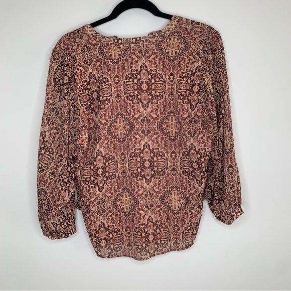 Madewell kaleidoscope drawstring waist button front top - Picture 8 of 12